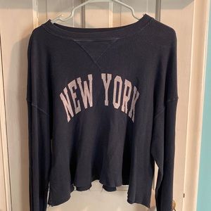 brandy melville long sleeve graphic henley tee